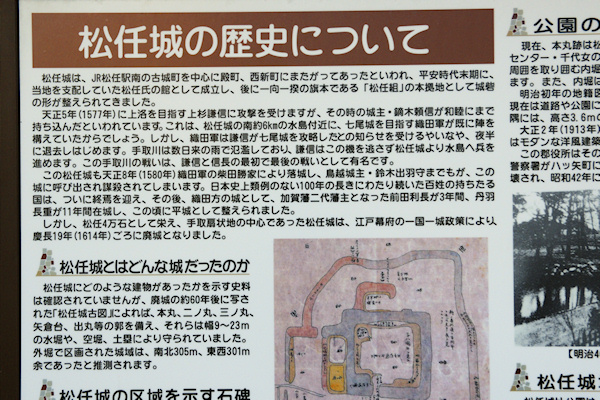 松任城の歴史説明板