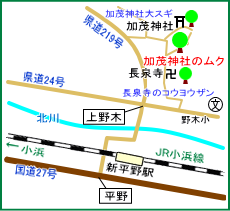 加茂神社のムク　マップ