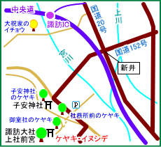 諏訪大社上社前宮マップ