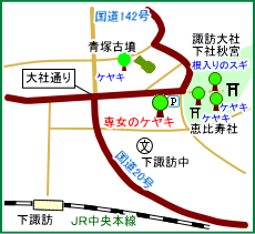 専女のケヤキ　マップ