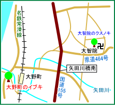 大野町のイブキ　マップ