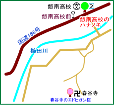 飯南高校のハナノキ　マップ