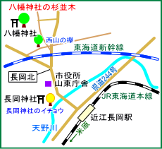 八幡神社の杉並木マップ