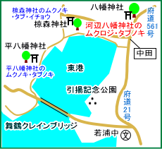 河辺八幡神社マップ