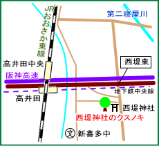 西堤神社マップ