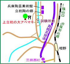 上立杭の大アベマキ　マップ