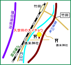 久世田の大イチョウ　マップ