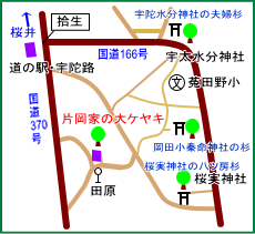 片岡家の大ケヤキ・マップ