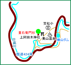 上阿田木神社マップ