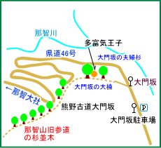 那智山旧参道の杉並木マップ