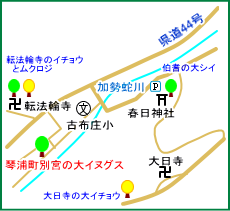 琴浦町別宮の大イヌグス マップ