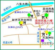 高畑西島八幡神社マップ